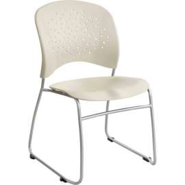 Safco Rêve Plastic Stacking Guest Chair with Sled Base - Latte - Pack of 2