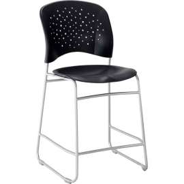 Safco Reve Counter Height Sled Base Chair - Black