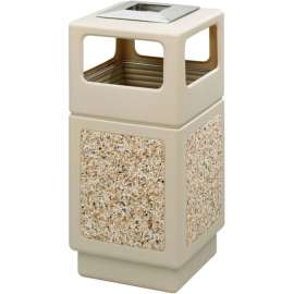 Safco Canmeleon; Aggregate Panel, Ash Urn/Side Open, 38 Gallon, Tan - 9473TN