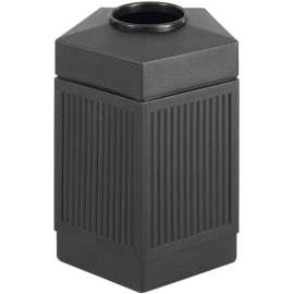 Safco Canmeleon Indoor/Outdoor, 45 Gallon Pentagon Black, 9486BL