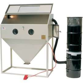 ALC 40411L Top & Side Open Blast Cabinet W/ Dust Collector, Steel
