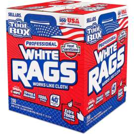Toolbox Z400 White Rags, 200 Sheets/Box, 6 Boxes/Case 58202