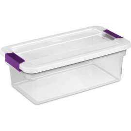 Sterilite Clearview Storage Box With Latched Lid 17511712 - 6 Qt. 14-1/8"L x 7-7/8"W x 4-7/8"H