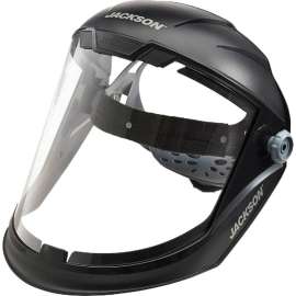 Jackson Safety Maxview Premium Ratchet Faceshield, Chin Guard, Clear PC, Uncoated