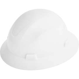 Jackson Safety Advantage Full Brim Hard Hat, Non-Vented, 4-Pt. Ratchet Suspension, White