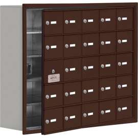 Cell Phone Locker with Access Panel 19158-25ZRK - Recessed Mounted, Keyed Locks, 25 A Doors, Bronze