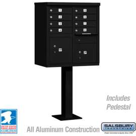 Cluster Box Unit, 8 A Size Doors, Type I, Black, USPS Access