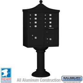 Regency Decorative Cluster Box Unit, Tall, 8 A Size Doors, Type I, Black, USPS Access