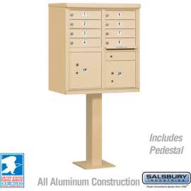 Cluster Box Unit, 8 A Size Doors, Type I, Sandstone, USPS Access