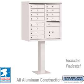Cluster Box Unit, 12 A Size Doors, Type II, White, USPS Access