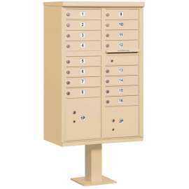 Cluster Box Unit, 16 A Size Doors, Type III, Sandstone, USPS Access
