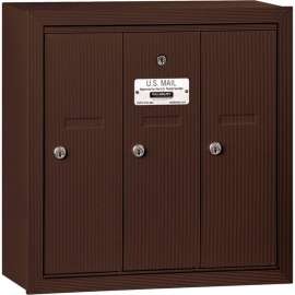 3500 Series 4B+ Vertical Mailbox, 3 Doors, Surface Mounted, Bronze, USPS Access