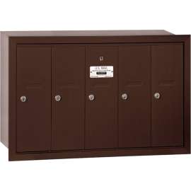 3500 Series 4B+ Vertical Mailbox, 5 Doors, Recessed Mounted, Bronze, USPS Access