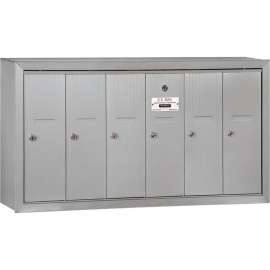 3500 Series 4B+ Vertical Mailbox, 6 Doors, Surface Mounted, Aluminum, USPS Access