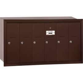 3500 Series 4B+ Vertical Mailbox, 6 Doors, Recessed Mounted, Bronze, USPS Access