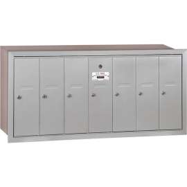 3500 Series 4B+ Vertical Mailbox, 7 Doors, Recessed Mounted, Aluminum, USPS Access
