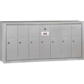 3500 Series 4B+ Vertical Mailbox, 7 Doors, Surface Mounted, Aluminum, USPS Access
