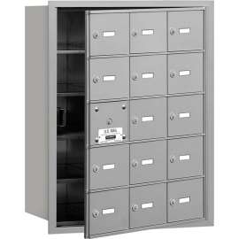 4B+ Horizontal Mailbox, 15 A Doors (14 usable), Front Loading, Aluminum, USPS Access