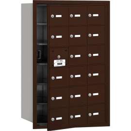 4B+ Horizontal Mailbox, 18 A Doors (17 usable), Front Loading, Bronze, USPS Access