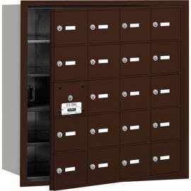 4B+ Horizontal Mailbox, 20 A Doors (19 usable), Front Loading, Bronze, USPS Access