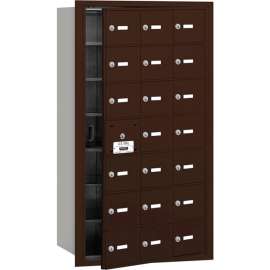 4B+ Horizontal Mailbox, 21 A Doors (20 usable), Front Loading, Bronze, USPS Access