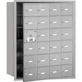 4B+ Horizontal Mailbox, 24 A Doors (23 usable), Front Loading, Aluminum, USPS Access