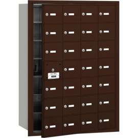 4B+ Horizontal Mailbox, 28 A Doors (27 usable), Front Loading, Bronze, USPS Access