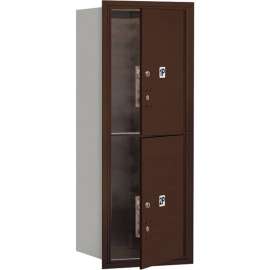 4C Horizontal Mailbox, 37-1/2"H, Single Column, 2 PL5 Doors, Front Load, Bronze, USPS