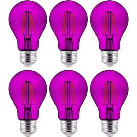 Sunlite Red Transparent LED Light Bulb, 4-1/2-Watt, Dimmable, 6-Pack