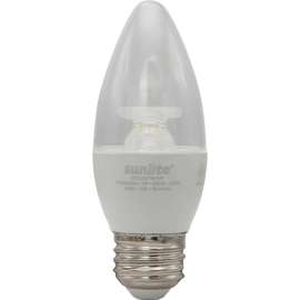 Sunlite LED B11 Bulb, 120V, 7W, 500 Lumens, Medium Screw Base, 2700K, 94 CRI, White, Pack of 6