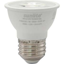 Sunlite LED MR16 Bulb, 120V, 7W, 500 Lumens, Medium Screw Base, 3000K, Warm White, Pack of 6