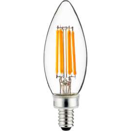 Sunlite LED Filament B11 Bulb, 120V, 5W, 600 Lumens, Candelabra Screw Base, 2700K, Warm White