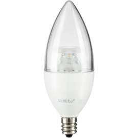 Sunlite LED B11 Bulb, Clear Torpedo Tip, 120V, 7W, Candelabra Screw Base, 4000K, Cool White