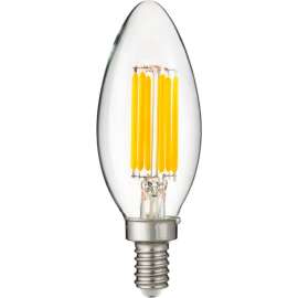 Sunlite LED Filament B11 Bulb, 120V, 5W, 600 Lumens, Candelabra Screw Base, 5000K, Super White