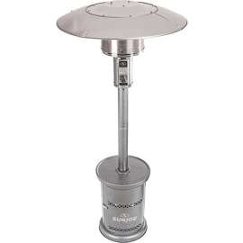 Sun Joe Patio Heater With Steel Table 48000 BTU Propane Silver