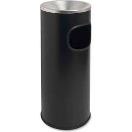 Genuine Joe Fire Safe Ashtray Receptacle 3 Gal. Stainless Steel Black/Aluminum - GJO58884