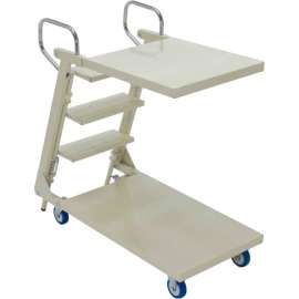 Vestil Steel Stockpicker Truck w/2 Shelves, 440 lb. Capacity, 41-1/2"L x 20-1/2"W x 41"H
