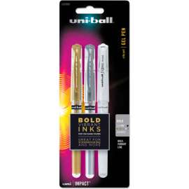 uni-ball Impact Bold Gel Pen - 1mm - Assorted Metallic Colors - 3 Pack