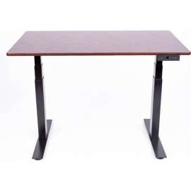 Luxor 60" Electic Stand Up Desk - 3-Stage Dual-Motor - Dark Walnut Top with Black Frame