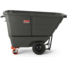 Suncast Towable/Forkliftable Heavy Duty Plastic Tilt Truck, 1 Cu. Yd. Cap, 2200 Lbs. Cap, Black