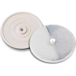 102227 3-1/4" White Centermount Reflector, Plastic Backplate, RT-90W