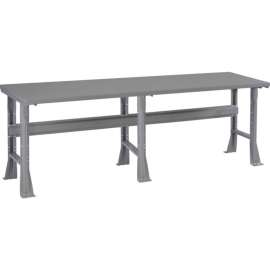 Tennsco WB-1-3096S Flared Leg Fixed Height Workbench - Steel Square Edge 96x30x33-1/2 Gray