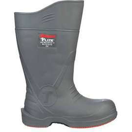 Flite Knee Boot, Size 4, 15"H, Composite Toe, Chevron-Plus Outsole, Gray W/ Org Sole