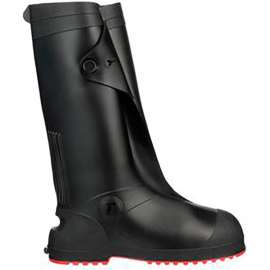 Workbrutes G2 PVC Overshoe, Size 2XL, 17"H, Cleated Outsole, Black With Black Sole