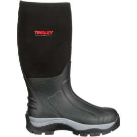 Tingley Badger Insulated Fleece-Lined Boots, Plain Toe, Midsole, Deep Lug, 17"H, Blk, Size 10