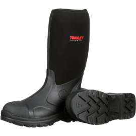 Tingley Badger Neoprene Boots, Plain Toe, Upper Rubber Sole, Steel Shank, 15"H, Blk, Size 11