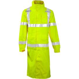 Tingley C24122 Icon Hooded Coat, Fluorescent Yellow/Green, 48", 2XL