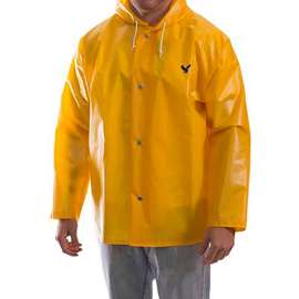 Iron Eagle Rain Jacket, Size Men's Large, Attached Hood, Blue