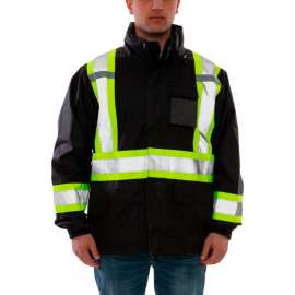 Tingley Icon Jacket, Black with Fluorescent Yellow/Green Tape, 4XL