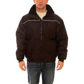 Bomber 1.5 Jacket, Size Men's XL, Polyester Quilted Liner, Attached Hood, Black